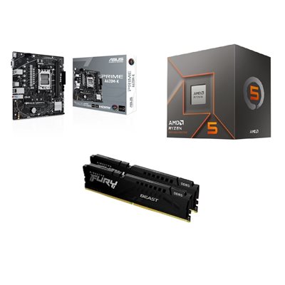 Asus PRIME A620M-K + Ryzen 5 8400F + 16GB DDR5 5200MHz -tuotepaketti