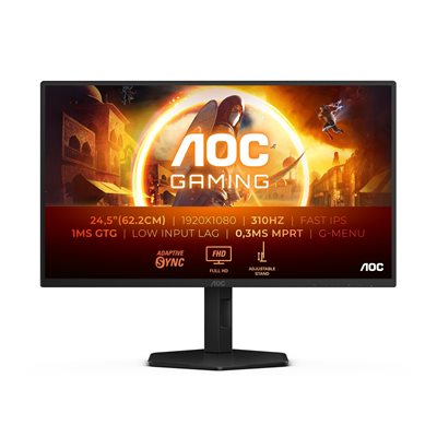 AOC 24,5" 25G4SXU, 310Hz(OC) Full HD -pelimonitori, musta/harmaa