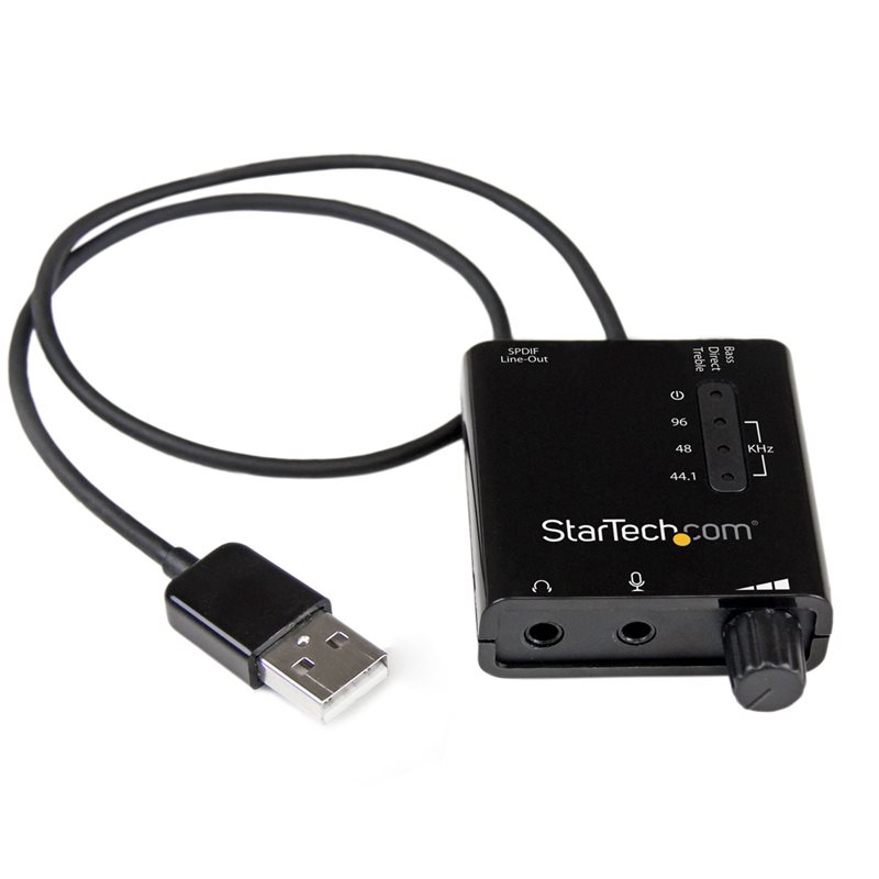 StarTech.com Ulkoinen USB-A äänikortti, S/PDIF- ja 3,5 mm ääni/stereomikrofoniliitäntä, musta