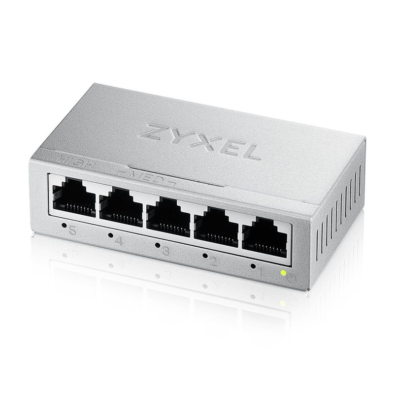 ZyXEL GS-105B v5, 5-porttinen Gigabit-kytkin, hallitsematon, hopea