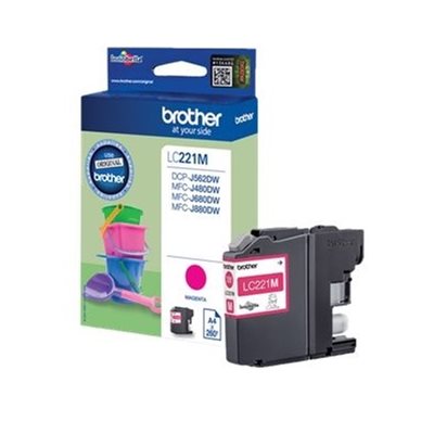 Brother LC-221M -väriainekasetti, magenta, n. 260 sivua