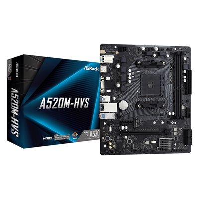 ASRock A520M-HVS, mATX-emolevy