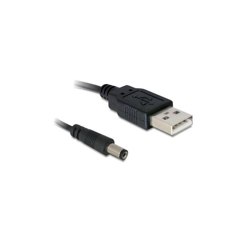 DeLock Cable USB Power to DC 5.5 x 2.1 mm Male 1.0m, black