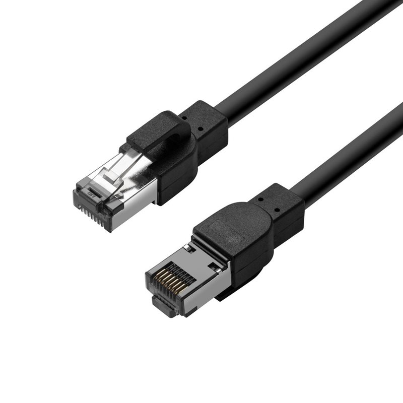 Lanview S/FTP Cat6a suojattu laitekaapeli ulkokäyttöön, 3m, musta