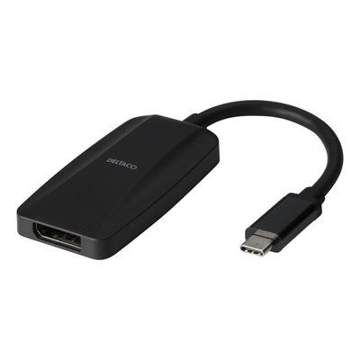 Deltaco USB-C -> Displayport -adapteri, 8K30Hz, musta