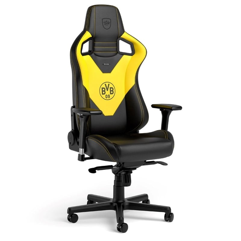noblechairs EPIC Gaming Chair - Borussia Dortmund Edition, keinonahkaverhoiltu pelituoli, musta/keltainen