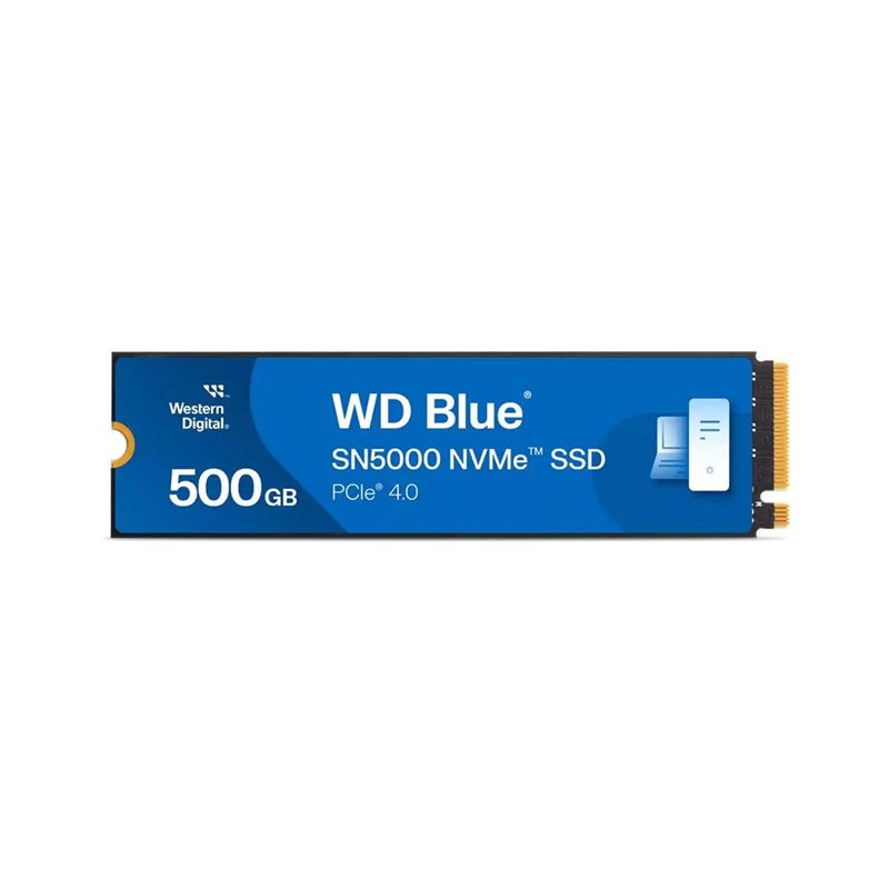 Western Digital 500GB WD Blue SN5000 NVMe SSD -levy, M.2 2280, PCIe Gen4 x4, 5000/4000 MB/s