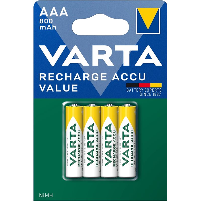 Varta AAA/LR03 -akkuparisto, 800mAh, 4kpl