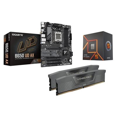 Gigabyte B650 UD AX + Ryzen 5 7600 + 32GB DDR5 6000MHz -tuotepaketti