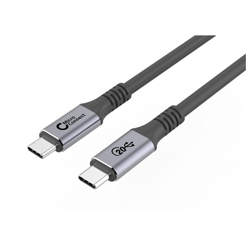 MicroConnect 3.2 Gen 2x2 USB-C -kaapeli, 20Gbps, 100W, 2m, musta