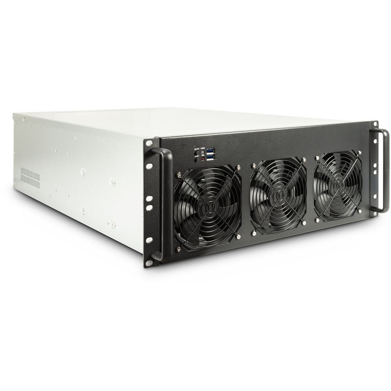 Inter-Tech IPC 4F28, räkkiasennettava kotelo, 4U, musta/harmaa