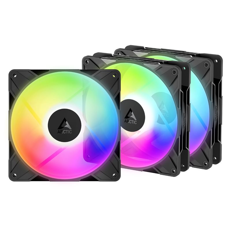 ARCTIC P14 Pro Reverse A-RGB, 140mm PWM-laitetuuletinsarja, 3 kpl, musta