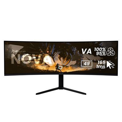 Arozzi 49" Nova VA, 165Hz (OC) UWQHD -pelimonitori, musta