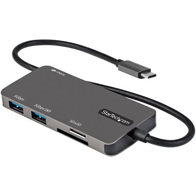 StarTech.com 3.2 Gen2 USB-C 6-in-1 Multiport Adapter -telakointiasema, harmaa