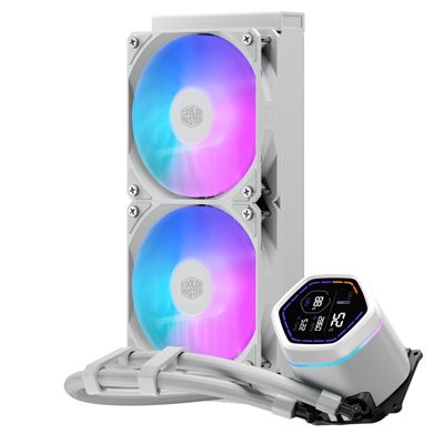 Cooler Master MasterLiquid 240 Core Nex Digital ARGB, 240mm AIO-nestejäähdytysratkaisu prosessorille, valkoinen