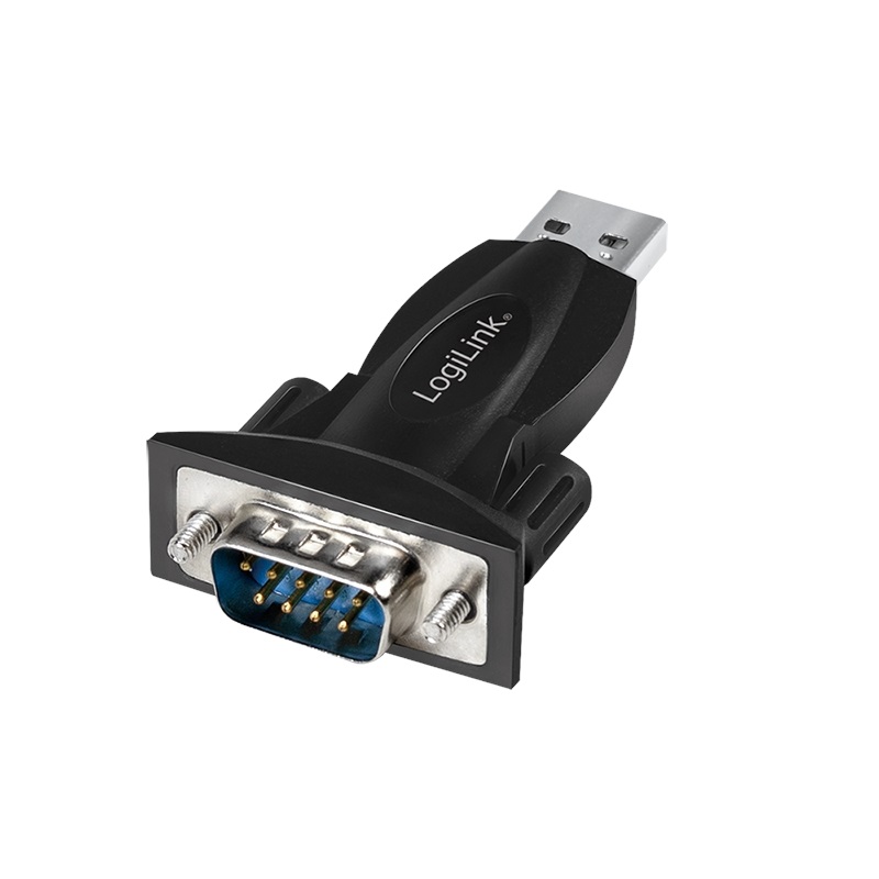 Logilink USB-A -> RS-232 DB-9 Serial -sarjaporttisovitin, musta/harmaa