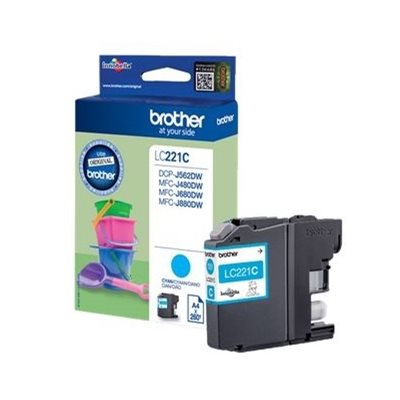Brother LC-221C -väriainekasetti, syaani, n. 260 sivua