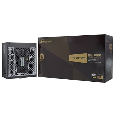 Seasonic 1000W PRIME GX-1000, modulaarinen ATX-virtalähde, 80 PLUS Gold, musta