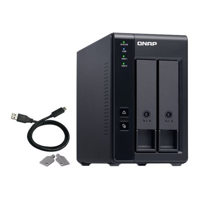QNAP TR-002, 2-paikkainen USB Type-C -laajennuskotelo, USB 3.1 Gen2, musta