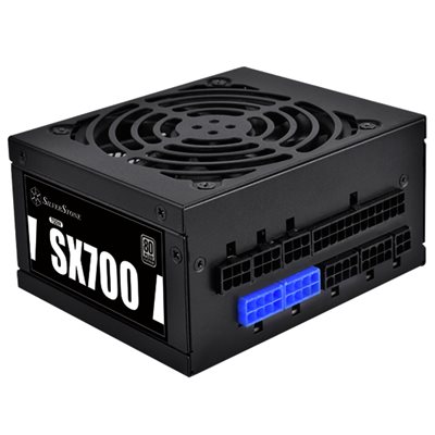 SilverStone 700W SX700-PT, modulaarinen SFX-virtalähde, 80 Plus Platinum, musta
