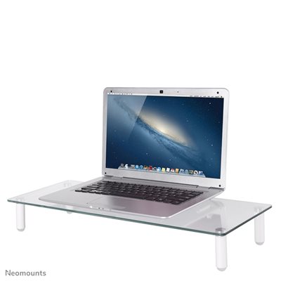 Neomounts Monitor/laptop riser, monitorin/kannettavan tietokoneen koroketaso, läpinäkyvä