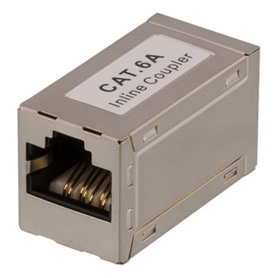 Deltaco Suojattujen FTP Cat6a-kaapelien jatkoliitin, naaras-naaras, hopea