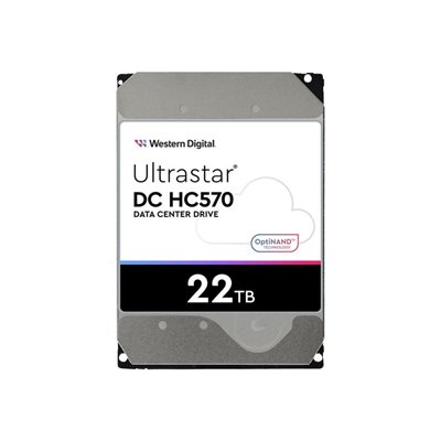 Western Digital 22TB Ultrastar HC570, 3.5" sisäinen kiintolevy, SATA III, 7200rpm, 512MB