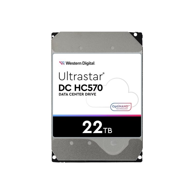 Western Digital 22TB Ultrastar HC570, 3.5" sisäinen kiintolevy, SATA III, 7200rpm, 512MB