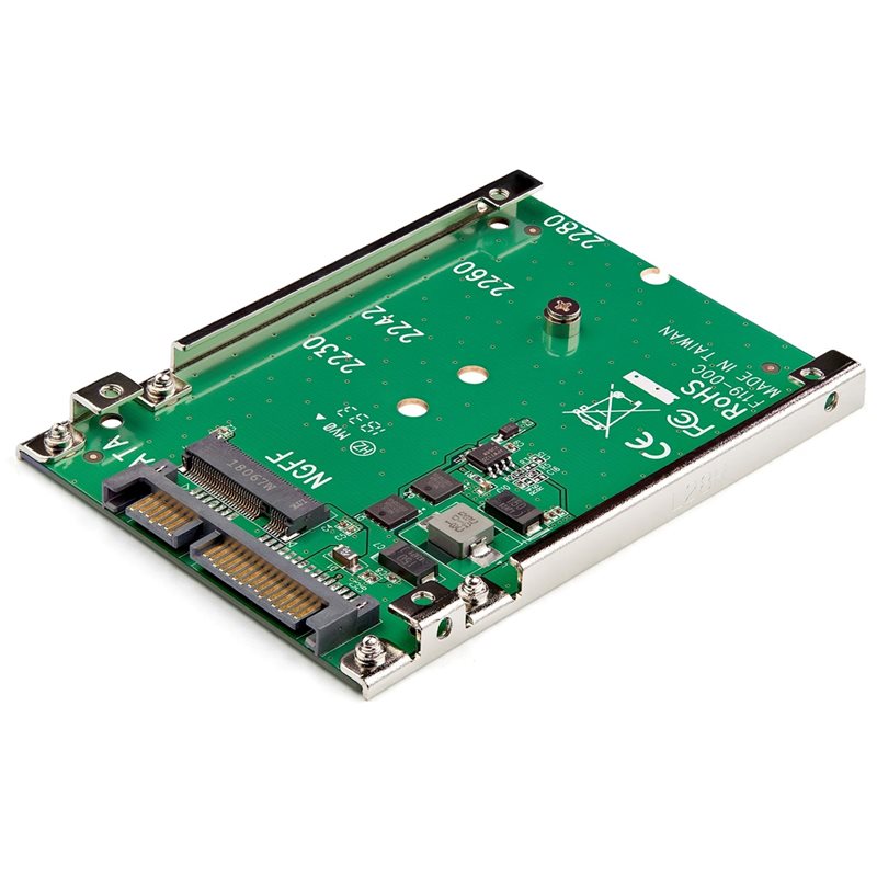 StarTech.com SAT32M225, sisäinen M.2 NGFF SSD -> 2.5" SATA SSD -muunnin/kiinnitysadapteri, hopea