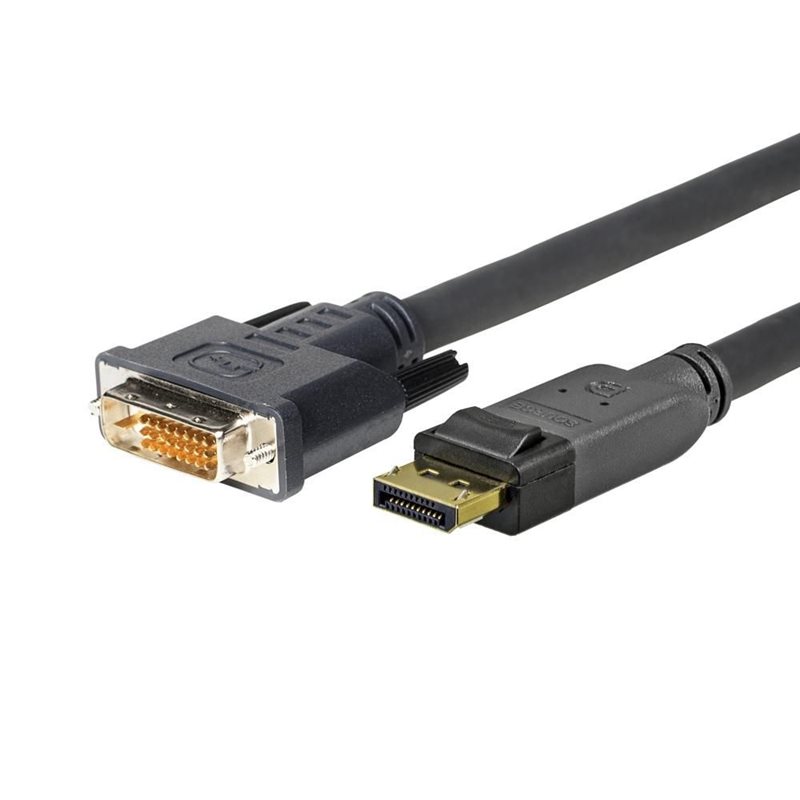 VivoLink Displayport - DVI-D (Dual-Link) -adapterikaapeli, 2m, musta