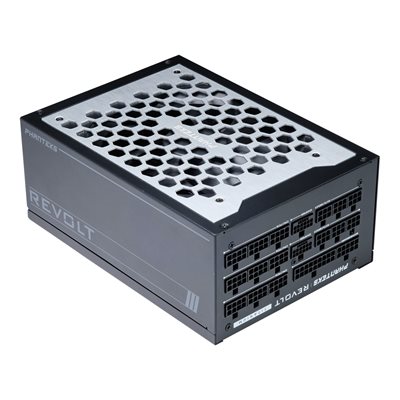 Phanteks Revolt 1600W Titanium, ATX 3.0, PCIe 5.0, modulaarinen, ilman kaapeleita, musta