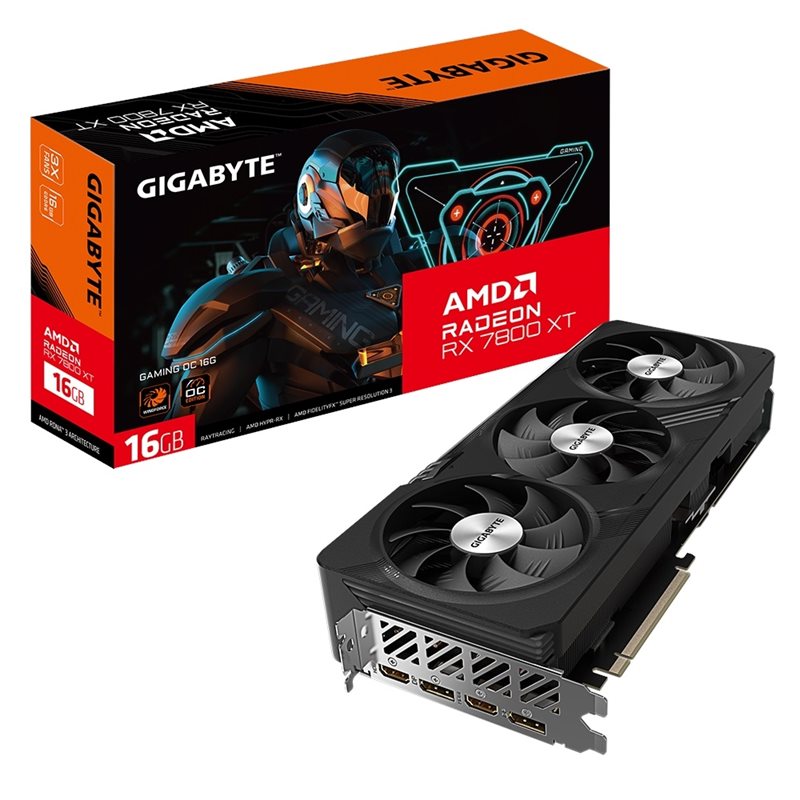 Gigabyte (Outlet) Radeon RX 7800 XT GAMING OC -näytönohjain, 16GB GDDR6