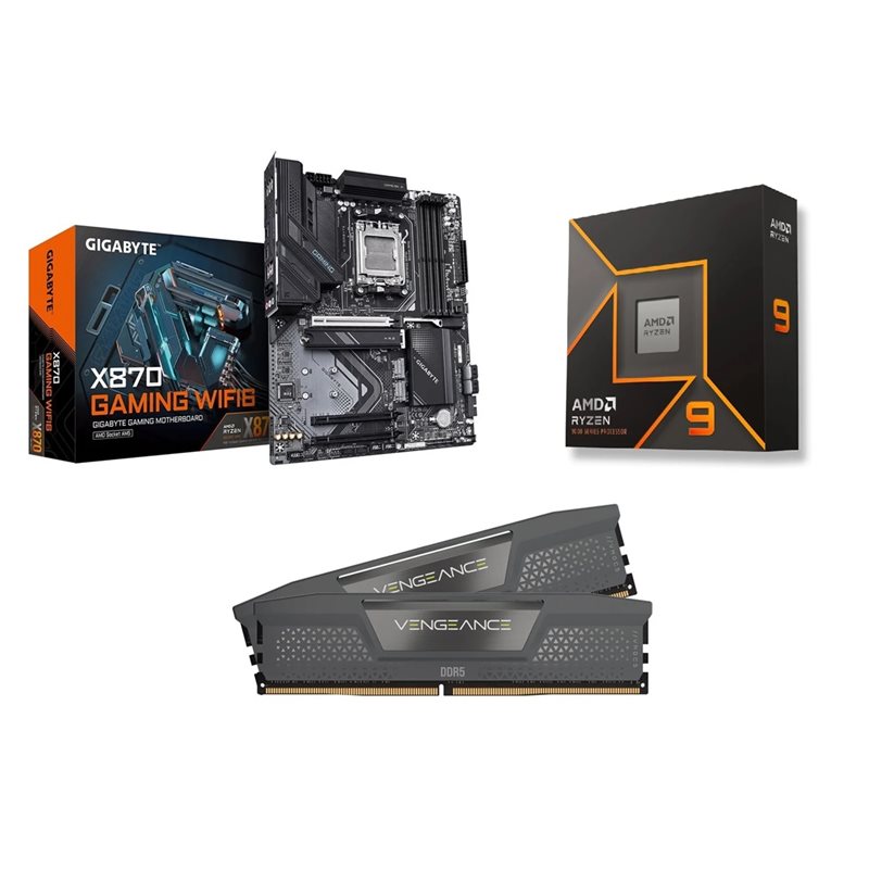 Gigabyte X870 GAMING WIFI6 + Ryzen 9 9900X + 32GB DDR5 6400MHz (Bundletarjous!)