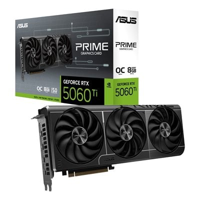 Asus GeForce RTX 5060 Ti PRIME - OC Edition -näytönohjain, 8GB GDDR7