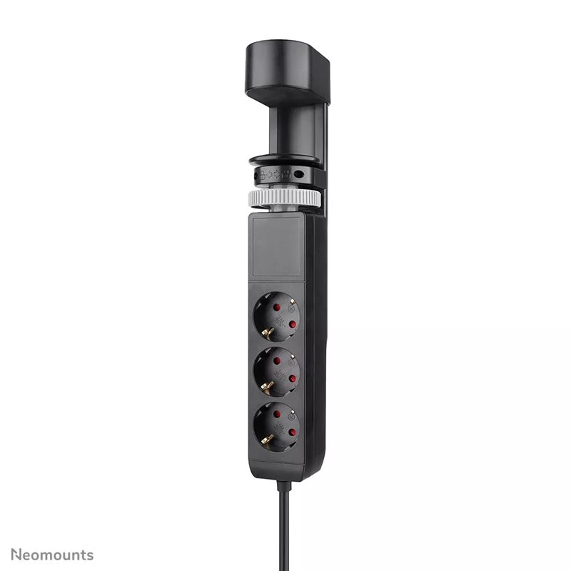 Neomounts by Newstar VOLT Desk Clamp, pöytäpistorasia, 3x Schuko, 2x USB-C PD 20W, USB-A 18W, musta