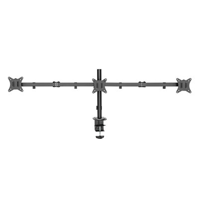 Deltaco 13-27" x3 Triple Desk Mount, näyttövarsi pöydälle kolmelle näytölle, musta