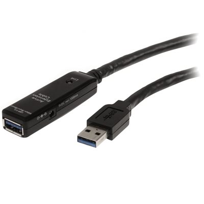 StarTech.com 3.2 Gen1 USB-A -jatkokaapeli, uros-naaras, 5m, musta
