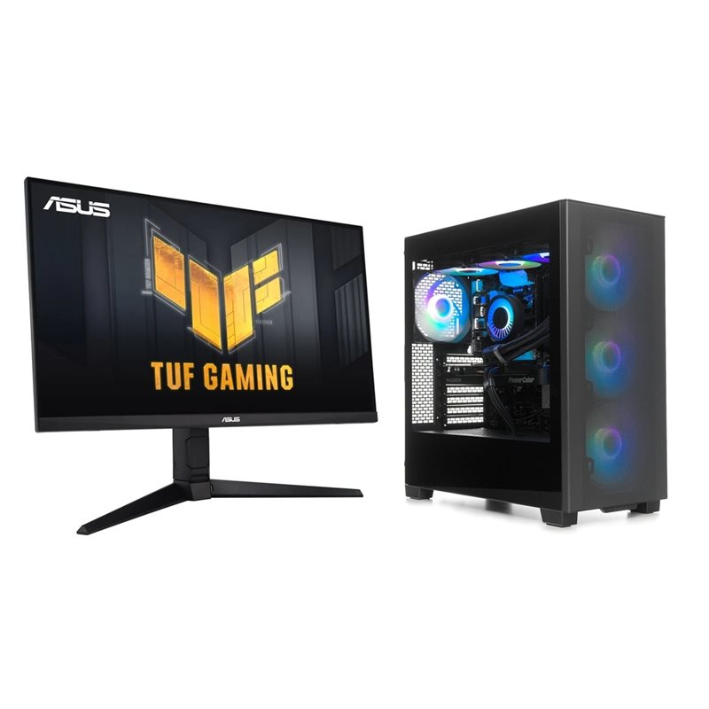 Jimm's Nether 9070 XT, pelitietokone + Asus 27" TUF Gaming VG27AQML1A, 260Hz (OC) QHD-pelimonitori