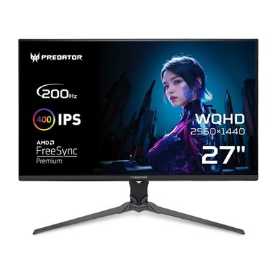 Acer 27" Predator XB273U X1, 200Hz WQHD-pelimonitori, musta