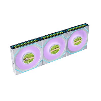 Lian Li UNI FAN SL-INF LCD Flex Wireless Reverse 3 pack, 120mm PWM-laitetuuletinsarja, valkoinen