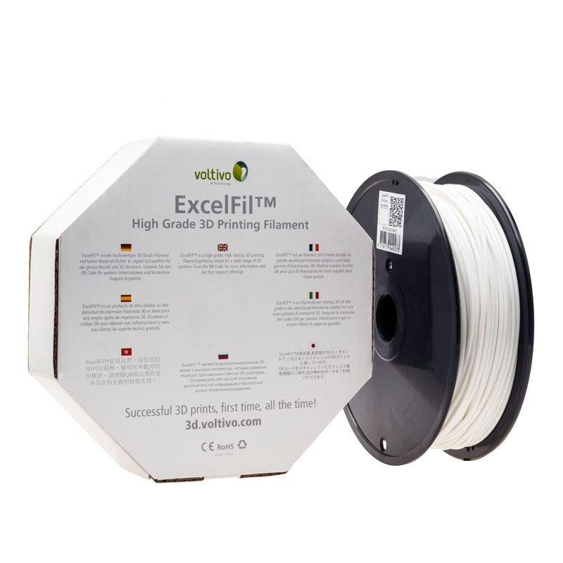 Voltivo ExcelFil 3D tulostuslanka, ABS, 3mm, valkoinen