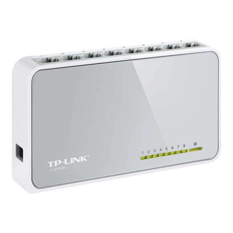 TP-Link TL-SF1008D, 8-porttinen työpöytäkytkin, hopea/valkoinen