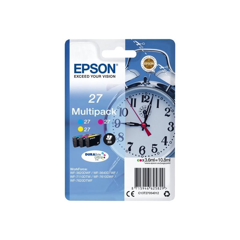 Epson 27 DURABrite Ultra Alarm Clock -väriainekasetti, multipack