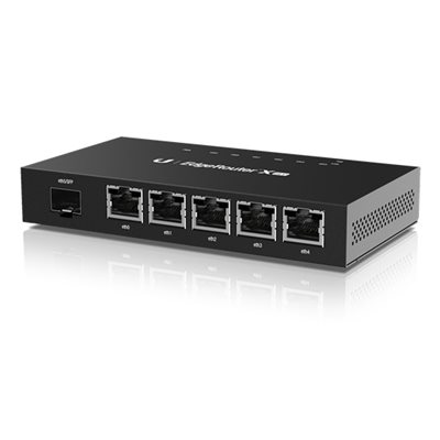 Ubiquiti EdgeRouter X SFP -reititin, 5 x Gigabit RJ-45, musta