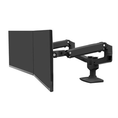 Ergotron ≤27" x2 LX Dual Side-by-Side ArmMat , -pöytäteline kahdelle näytölle, musta