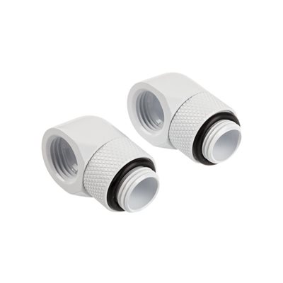Corsair Hydro X Series 90° Rotary Adapter Twin Pack - White -kulma-adapterisarja, 2 kpl, valkoinen