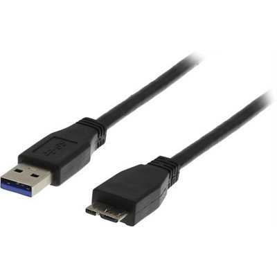Deltaco 3.2 Gen1 USB-A - Micro-B -kaapeli, 2m, musta