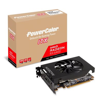 PowerColor Radeon RX 6400 ITX -näytönohjain, 4GB GDDR6