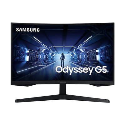 Samsung 27" Odyssey G5, 144Hz kaareva WQHD-pelimonitori, musta