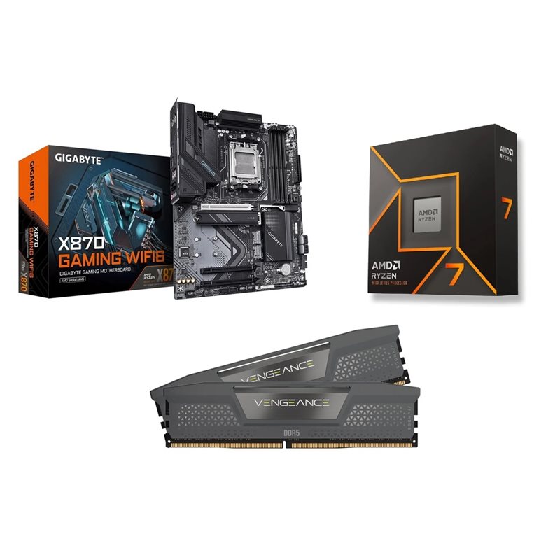 Gigabyte X870 GAMING WIFI6 + Ryzen 7 9700X + 32GB DDR5 6400MHz (Bundletarjous!)